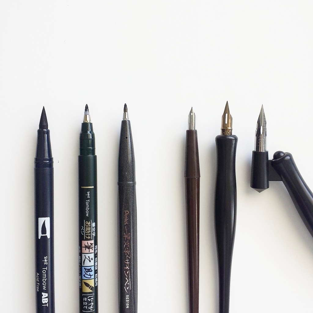 how to hold brush pen