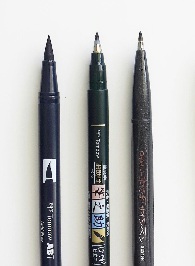 brush pen tips - comparison
