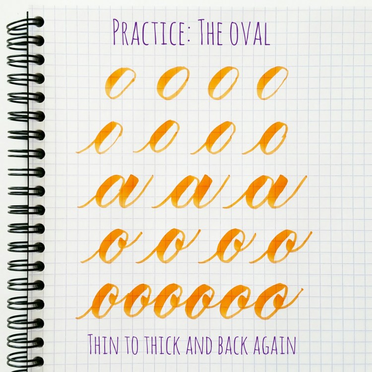 Basic brush calligraphy strokes: The oval – Pieces Calligraphy