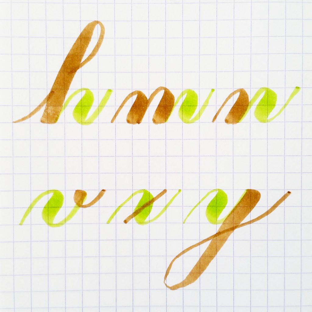 Basic brush calligraphy strokes: The compound curve – Pieces Calligraphy