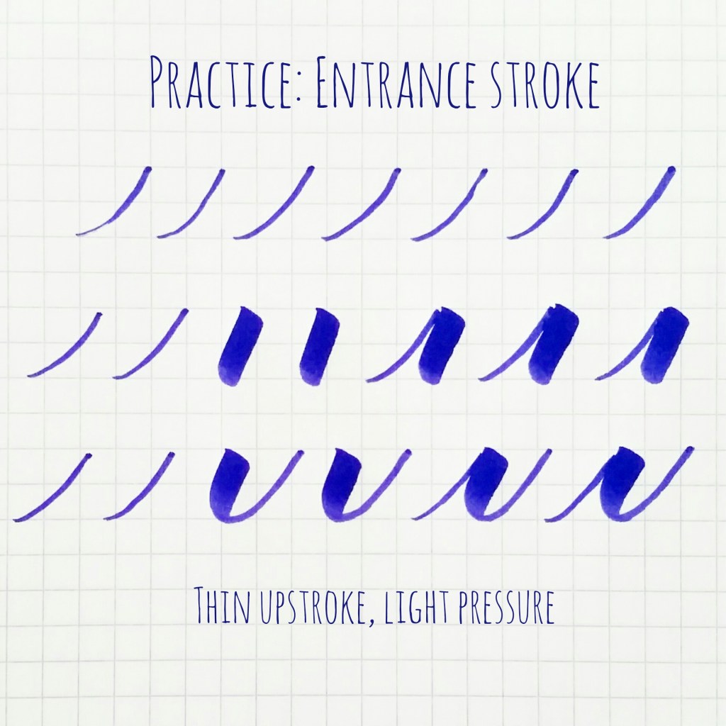 Basic brush calligraphy strokes: The entrance/exit&nbsp;stroke