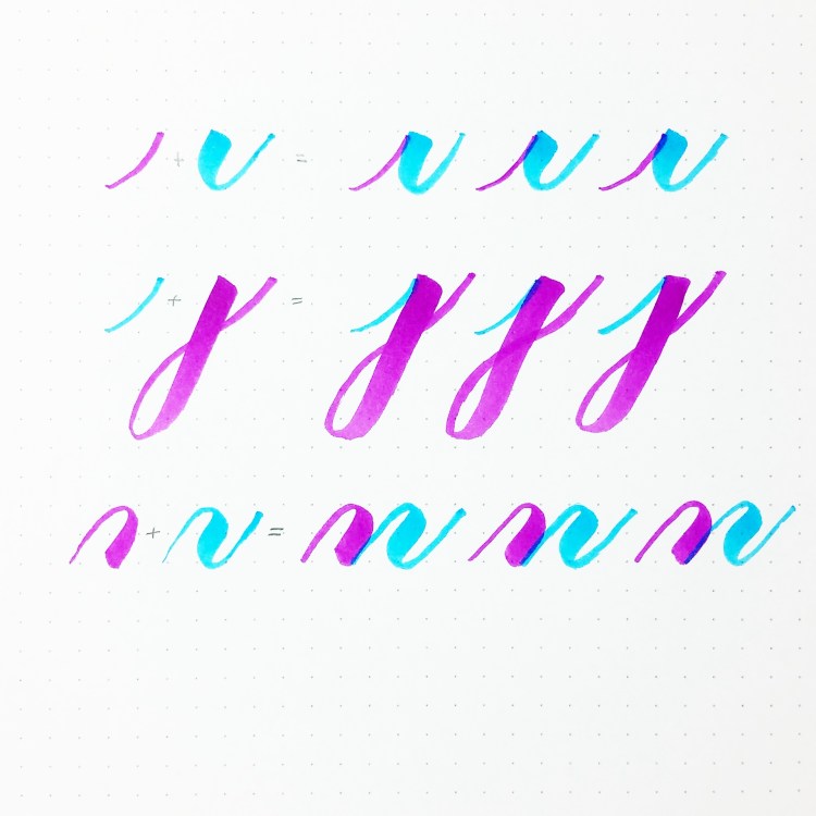 improve letters two different color brush pens