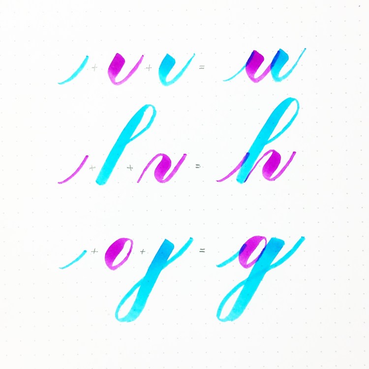 improve letters two different color brush pens