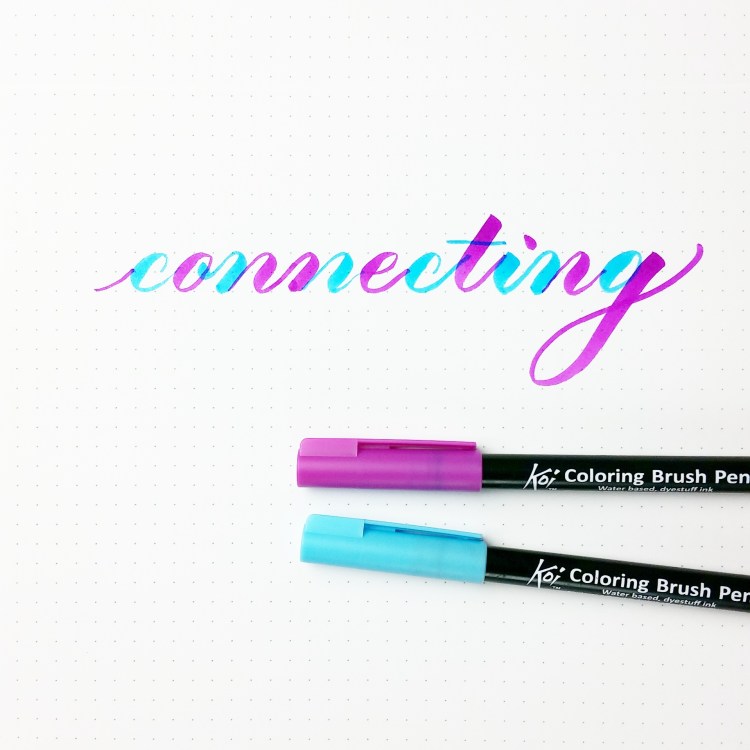 improve letters two different color brush pens